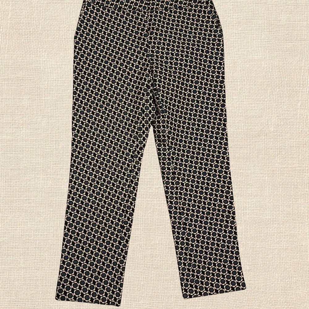 Black & Cream Patterned Chino Pants